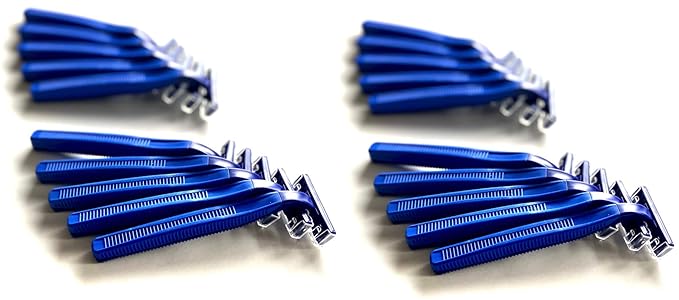 60 Box of Razor Blades Premium Disposable Stainless Steel Hospitality Quality Shavers High End Twin Blade Razors for Men and Women with Aloe Vera Lubrication Strip