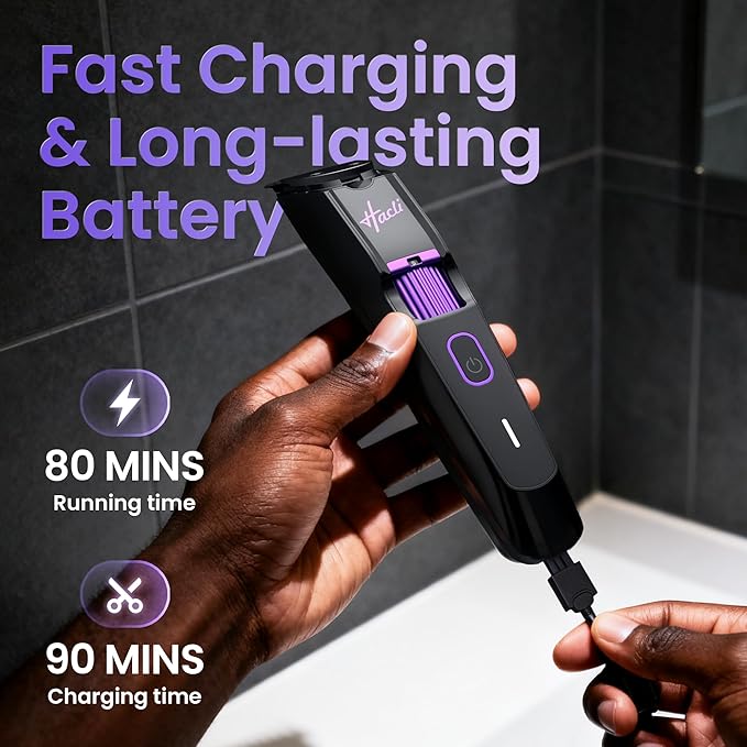 HACLI Professional Beard Trimmer for Men - Cordless IPX7 Waterproof, Precision Dial with 20 Adjustable Length Settings, Wet/Dry Use, 80 Min Runtime, Premium Facial Hair Groomer, Gift for Dad & Husband