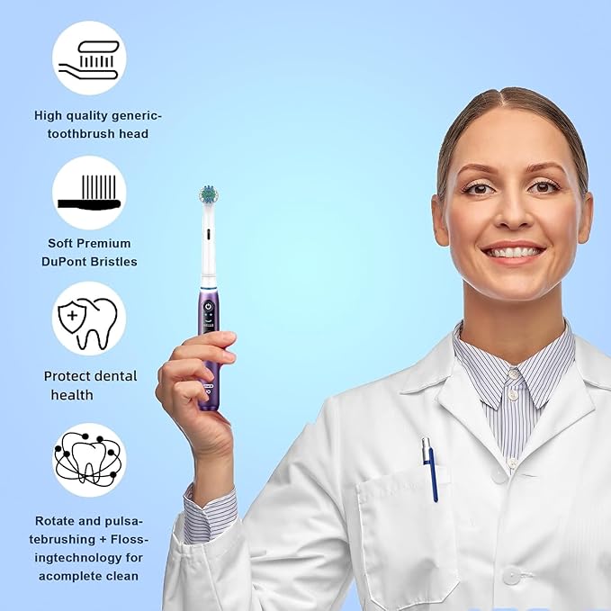 Replacement Toothbrush Heads Compatible with Oral B Braun,16 Pack Professional Electric Brush Heads for Oral B Replacement Heads Refill Pro 500/1000/1500/3000/3757/5000/7000/7500/8000