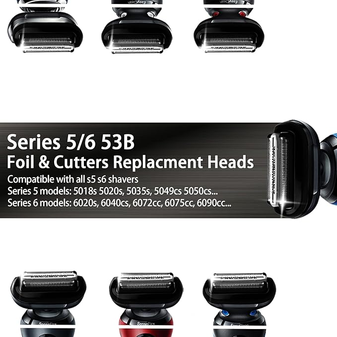 2Pcs 53B Series 5/6 Foil & Cutter Replacement Heads for S5 S6(New Gens) 5018s, 5020s, 5035s, 5050cs 5762 6020s, 6040cs, 6072cc, 6075cc...