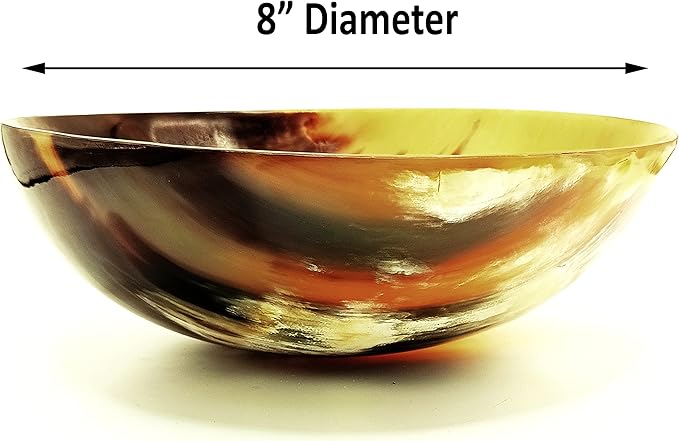 Shaving & Serving Bowl Natural Yak Horn Shaving Soap Bowl Shaving Cup for Men Real Horn Shave Bowl Lathering Up Shaving Soap Cup Bowls.Gift for Husband 5”RoundX2”deep (8" Round x 2" Deep)