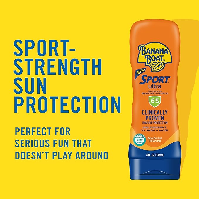 Banana Boat Sport Ultra SPF 60 Sunscreen Lotion, 8Fl Oz | Sport Sunscreen SPF 60 Lotion, Sunblock, Skin Sun Protection, Water Resistant Sun Care, 8Fl Oz