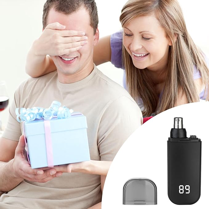 Portable Nose and Ear Trimmer Clipper for Men Women,2025 Professional LED Dsiplay Nose Hair Trimmer with Powerful Motor and Dual-Edge Blades for Smoother Cutting Mini Travel Size