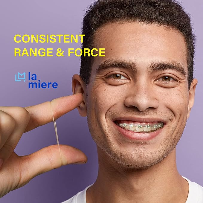 LA MIERE 400 pack Orthodontic Elastics Dental Rubber Bands Intraoral Elastic Bands (Light, 3.5 Oz, 1/8'' (3.2mm))