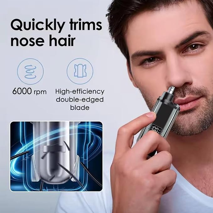 Electric Mini USB Rechargeable Nose Hair Trimmer with Waterproof Washable Head