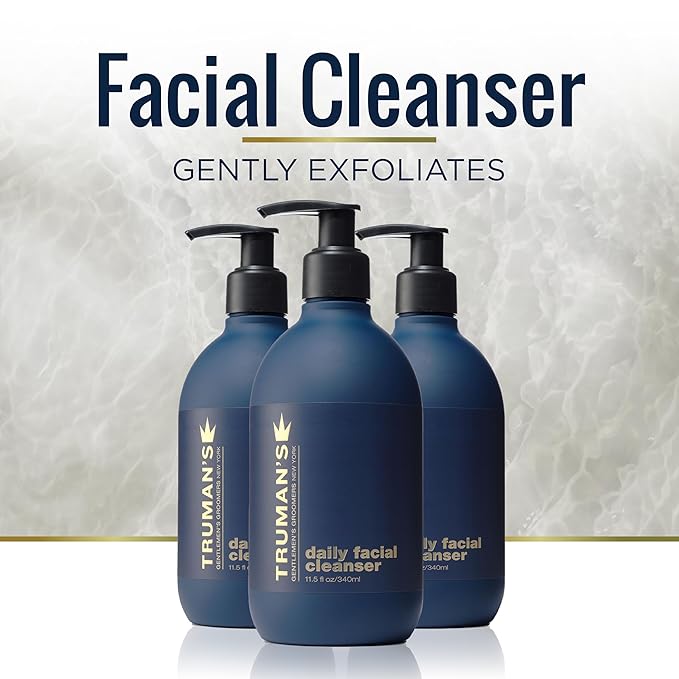 Truman's Gentlemen's Groomers - Men's Daily Facial Cleanser - Peppermint & Eucalyptus Oils, Hydrating Face Wash - Removes Sweat & Dirt