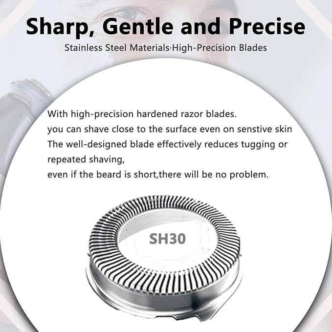 Upgraded SH30 Replacement Heads Compatible With Philips Norelco Shaver Series 3000,2000,1000,S1560 and PTxxx Series Razors,for Philips Norelco 3000 Replacement Blades