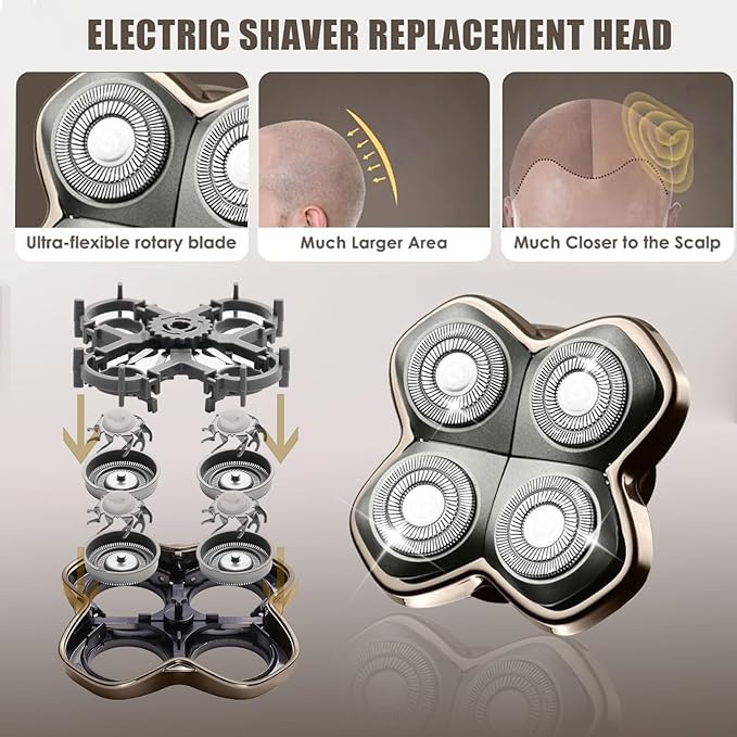 Shaver Replacement Heads Compatible with Skull Head Shaver, Replacement Blade for Pitbull, Butter flykiss pro & Palm for Bald Men 2 Pack