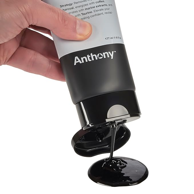 Anthony Charcoal Face Wash, 6 Fl Oz - Detoxifies, Energizes, Rejuvenates & Protects with Coffea Arabica, Taurine & Marine Extracts - Sulfate & Paraben-Free Skincare for Men