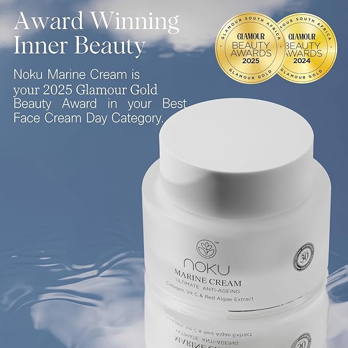 Noku Marine Cream – EWG VERIFIED UltraHydrating Anti-Aging Moisturizer for Men & Women with Red Algae, Vegan Collagen & Argireline Peptides | 50 ml | Vegan, Cruelty-Free, Award-Winning Formula