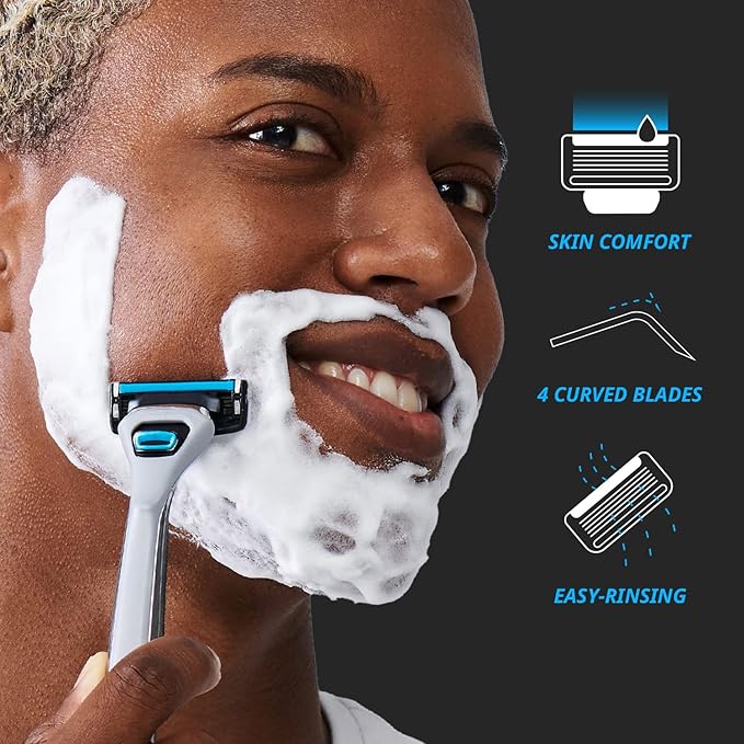 Dorco Pace 4 Pro - Four Blade Razor Shaving System - 10 Pack (10 Cartridges + 1 Handle)
