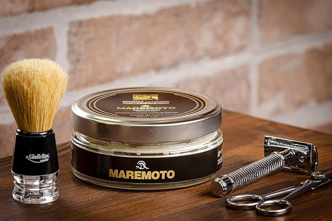Officina Artigiana Milano, Maremoto Shaving Soap 150ml – Luxury Italian artisan wet shaving soap with 46% wellness oils & shea butter – aquatic ozonic marine scent – vegan skincare
