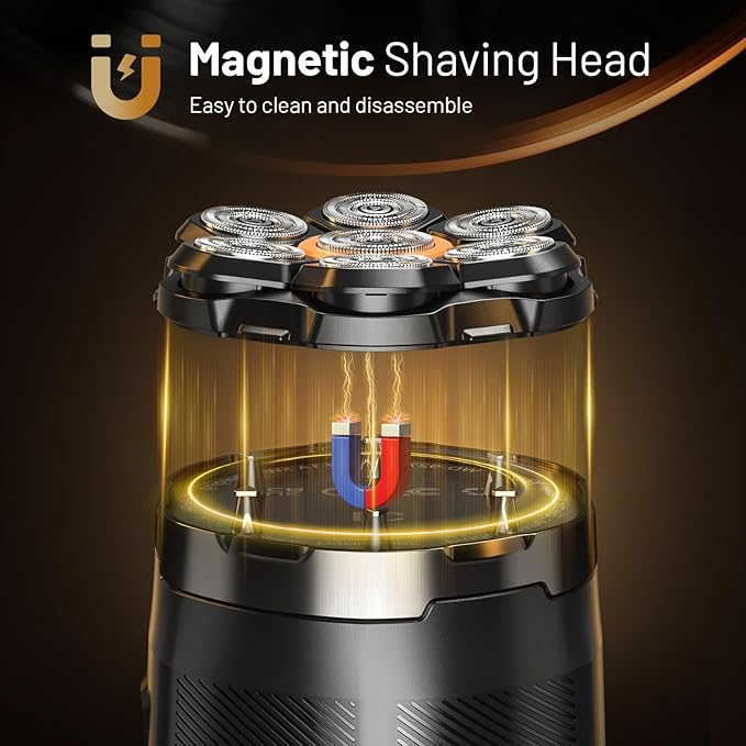 Head Shaver for Bald Men: 7D Electric Bald Razor -Wet Dry Shaving - Professional Grooming Kit for Balder with Type-C Charge - Detachable Head Shavers for Scalp/Face/Beard