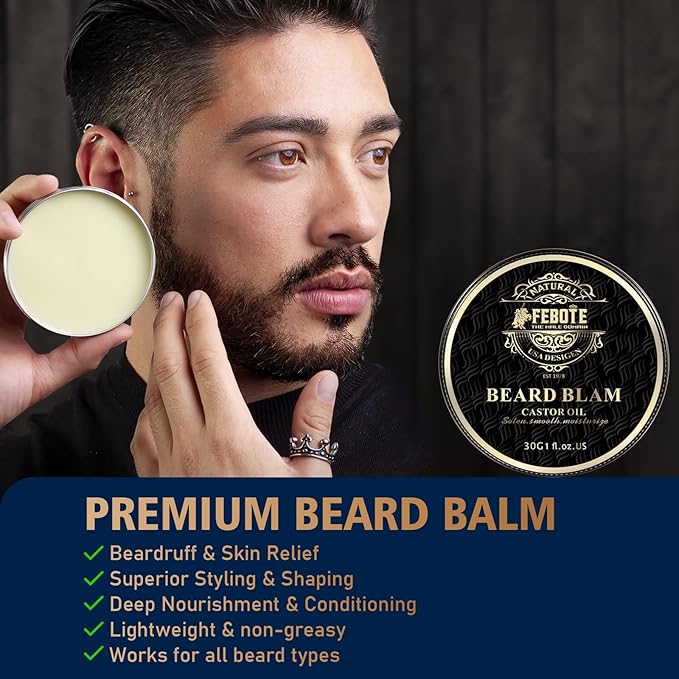 Beard Care Kit for Men - Premium Grooming & Care Set with Beard Wash, Oil, Balm, Brush, Massager Roller and Scissors - Gift Ready Kit for Him Husband - Father's Day Valentine's Day Christmas
