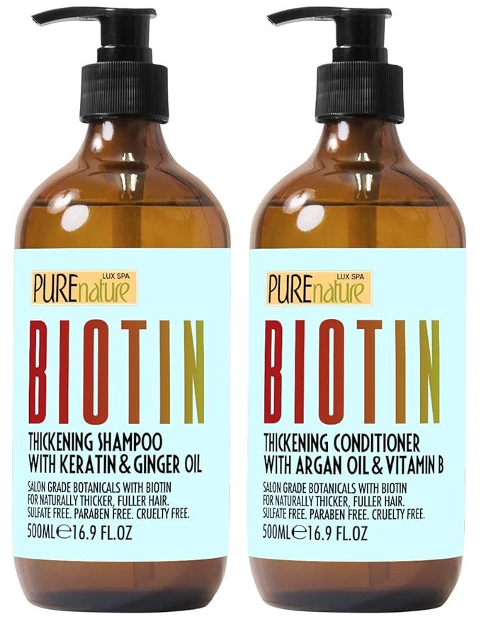 Biotin Shampoo and Conditioner Set and Biotin Hair Thickening Serum for Men and Women
