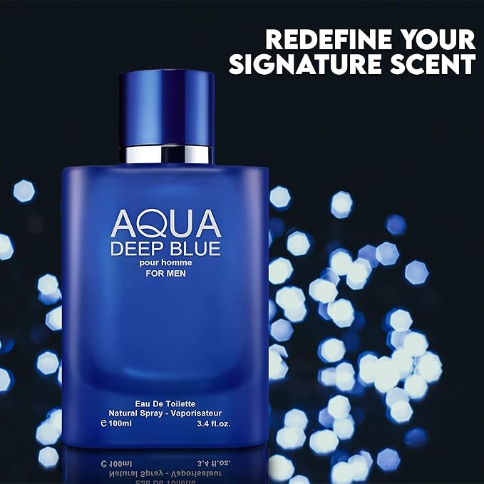 4-Piece Cologne for Men Includes Choco Musk/SE/Aqua Deep Blue/Milano Scent of Woody, Spicy, Citrus & Aromatic eau de parfum Men Gift Set Each 100Ml for Daily Use