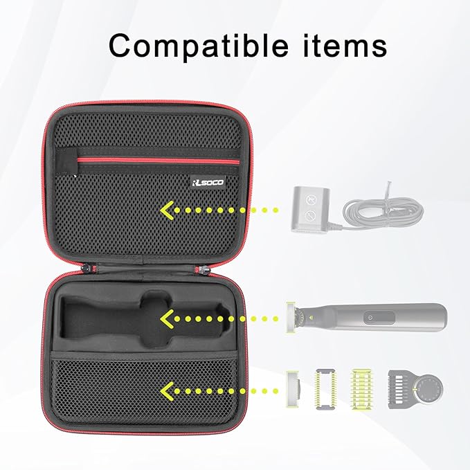 RLSOCO Hard Case for Philips Norelco OneBlade 360 Pro Face + Body, Hybrid Electric Beard Trimmer. Fits for Philips QP6552/90,QP6542/70,QP6530/70,QP6531/70 and More (Case Only)