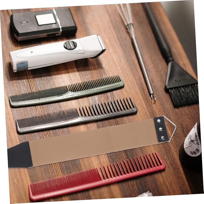 OUNONA Double-Sided Leather Razor Strop 2pcs Manual Shaving Tool for Home Use Random Color Razor Sharpening Strap for Straight and Barber Supplies