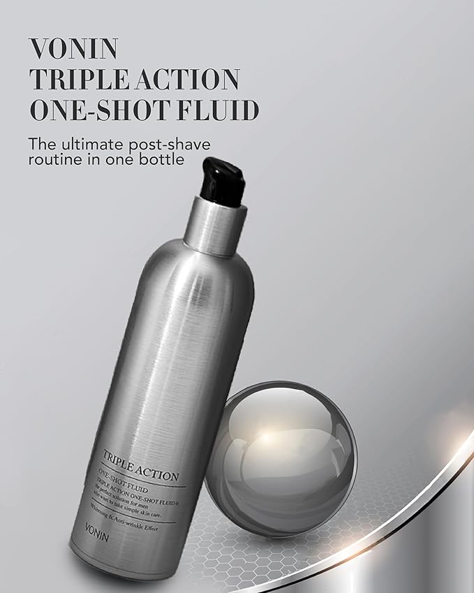(One-Shot Fluid, 6.1fl oz - Men's Comprehensive Skincare, Travel Essentials. Moisturized, Revitalized Skin by LG Beauty. Aloe Vera, Niacinamide, Natural Extracts.