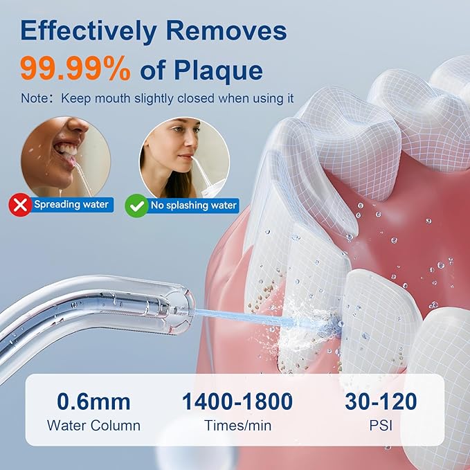 2026 New Portable Water Flosser for Teeth, 4 Modes & 4 Intensity Levels, Mini Small Design with Exquisite Travel Case, Removable Tank, IPX7 Waterproof, Cordless Dental Oral Irrigator (Black)