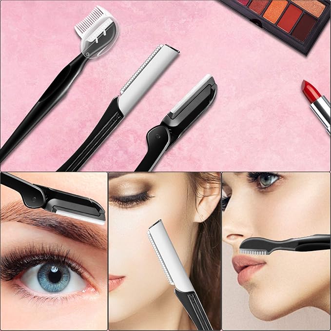 ZTRHYOO Eyebrow Razor, Eyebrow Kit, Multipurpose Exfoliating Dermaplaning Tool Face Razors for Women Girl, Eyebrow Grooming Set (11 in 1)