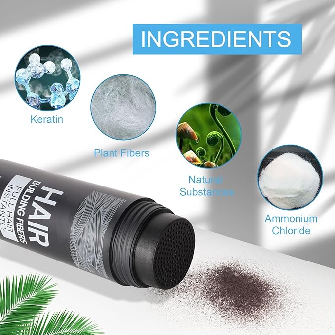 Hair Building Fibers for Thinning Hair with Spray Applicator Pump Nozzle - Natural & Undetectable,Instantly Thicker Fuller Hair Conceals Hair Loss 30 Sec,4 Shades for Men & Women,27.5g (Medium Brown)