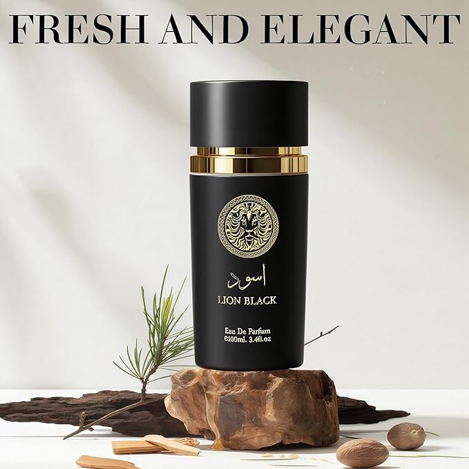 LION BLACK Men's Cologne - Eau de Parfum - Refined and Long-Lasting Fragrance - 100ml