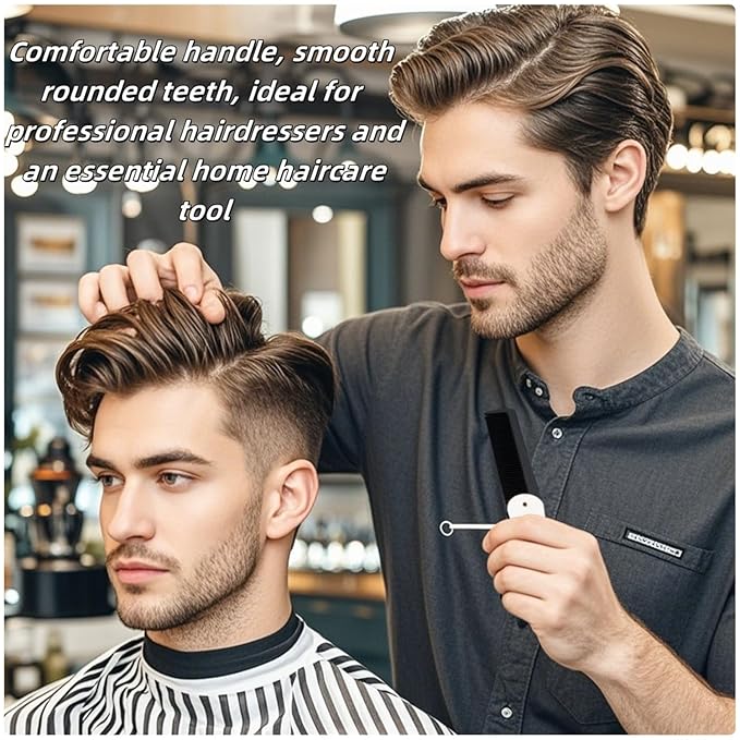 4 Pcs Folding Pocket Combs for Men - Stainless Steel Fine Tooth Hair Beard Combs for Styling Hair, Beard or Mustache Care, Compact Design for Travel & Everyday Grooming (Silver)