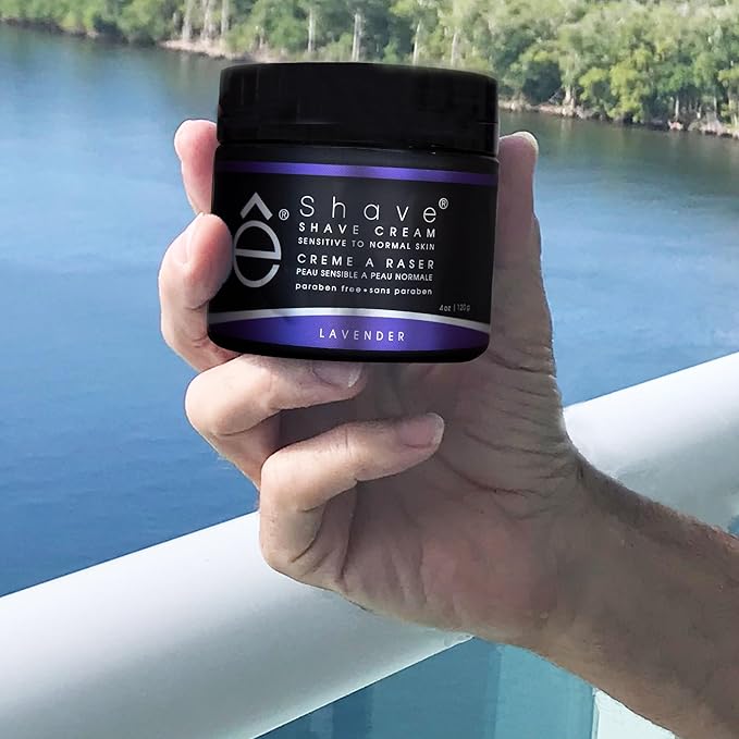 eShave Shaving Cream for Men, Lavender, prevents shaving irritation and razor burn, generates a rich lather for a soft, silky, Smoothest Shave