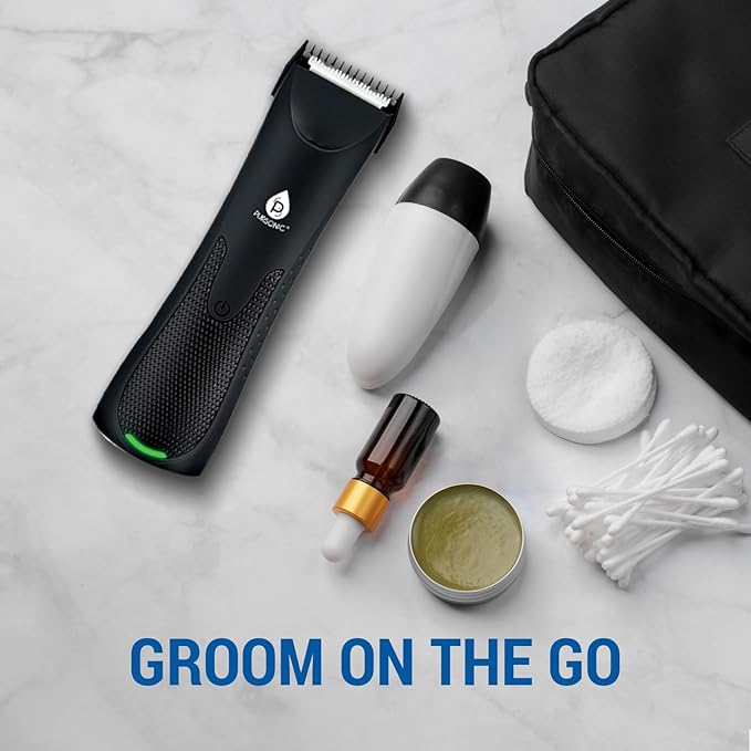 Pursonic Mario Lopez Wireless Beard Trimmer for Men, Body Hair Trimmer & Shaver with LED Light – Beard Shaver for Men MLTCA40 Precision Grooming, Black