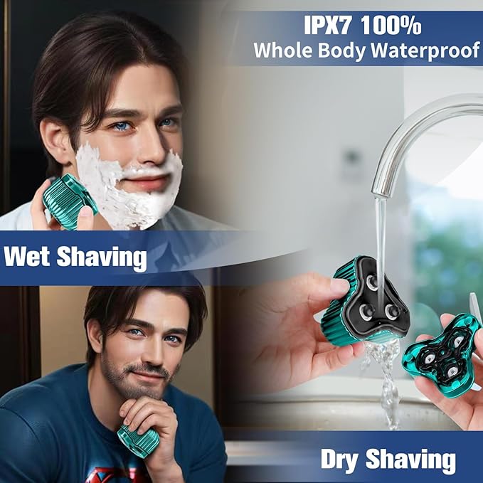 Mini Electric Razor for Men, Upgrade Mini Shaver, Pocket Size Portable Electric Shaver, USB Rechargeable, Waterproof, Easy to Use One-Button, Suitable for Home, Car, Travel, Gift for Men