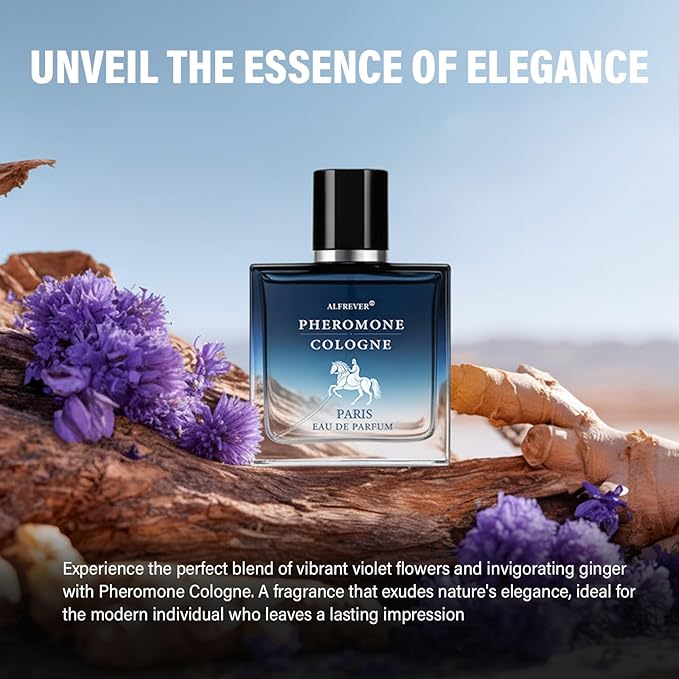 Pheromone Cologne for Men, Long Lasting Perfume for Men, Captivating Unique Aromatic to Enhance Image, Premium Perfume Oil for Day & Night Use