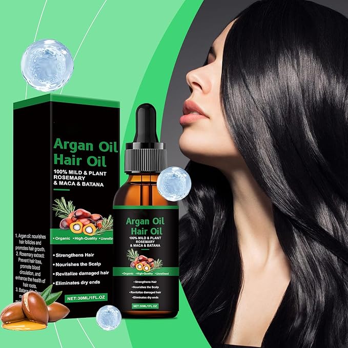 Organic Hair Growth， Rosemary & Batana Oil for Scalp & Hair Strengthening，All Hair Types Treatment Oil (1 Pcs)