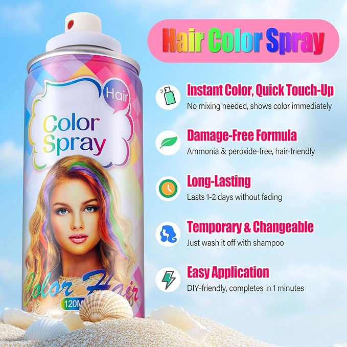 Acomler Gray Hair Spray Temporary Hair Color Spray for Kids Women, Disposable Natural Hair Color Wax, Washable Temporary Grey Hair Dye Wax Pomades for Cosplay, Christmas, Party, Halloween(Gray,4.06oz)