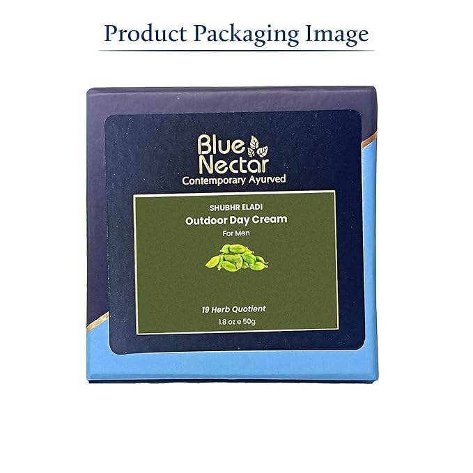 Blue Nectar Eladi Outdoor Day Face Cream for Men | Daily Moisturizer for Pollution Defense & Outdoor-Exposed Skin | Nourishing Men’s Face Cream for Oily & Dry Skin (19 Herbs, 1.7 Oz)