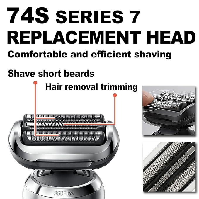 74S Series 7 Braun Electric Shaver Replacement Head Compatible with braun series 7 7120s, 7125s, 7127cs, 7171cc, 7175cc, 7185cc and 7189cc