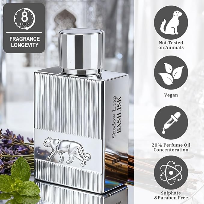 Shadow Leap - Basilisk Eau De Parfum, Long-Lasting Honey Vanilla Oriental Fragrance Perfume for Men or Women - 100ml | 3.4 fl. oz + 2ml Samples