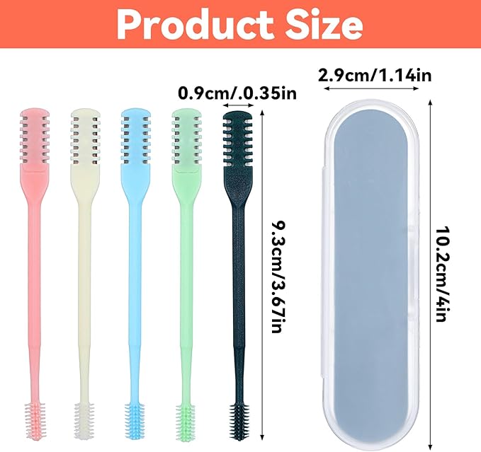5 PCS 2-in-1 Nasal Hair Cutter,Nose Trimmer Manual,Double Sided Nose Hairs Knife for Women Men,Portable Nostril Hairs Trimmer 360 Degree Rotating with Ear Picker,Multicolor