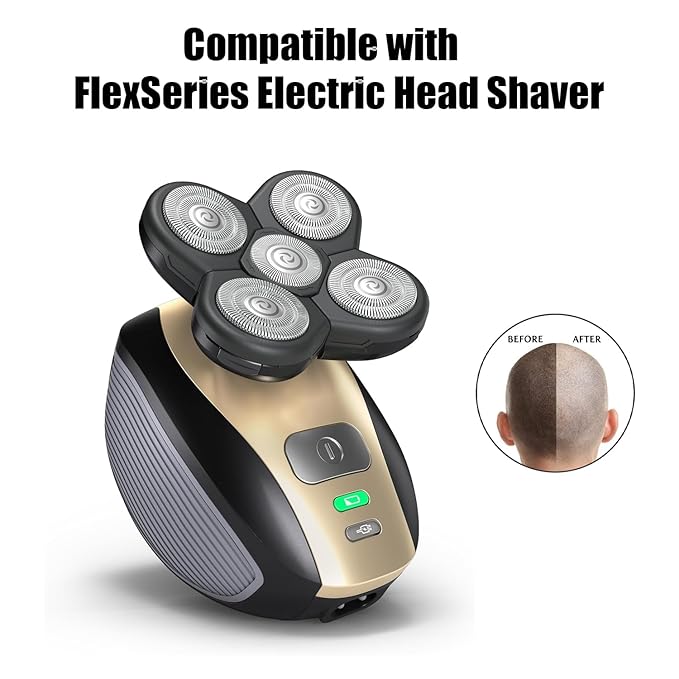Shaver Replacement Blades Compatible with Freedom Head Shaver Kit, 5 Head Replacment Shaver Heads for Bald Men Head and Face Electric Razor Shaver Head (Heads/2PCS)