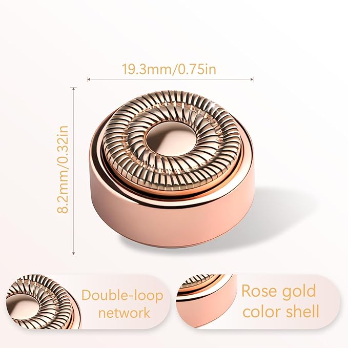 Replacement Heads Compatible with Flawless Facial Hair Remover, Replacement Blades Compatible with Flawless Hair Removal Generation 2，Rose Gold (6 Pcs)