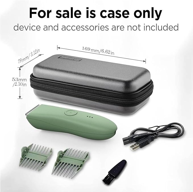 EVA Hard Case for Meridian/MANSPOT Shaver Groin & Body Hair Trimmer - Men's Grooming Organizer Storage Bag for Electric Razor and Accessories - Case Only (Grey)