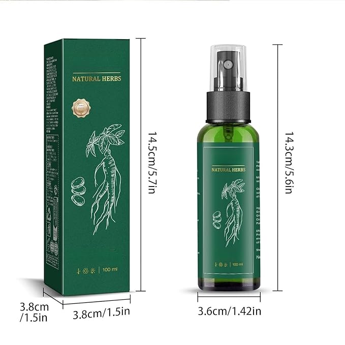 Hair Growth Spray, Tonico Para Crecimiento Del Cabello, Natural Herbs Ginseng Hair Tonic, Stronger and Hair Thickening, Non-greasy Nourishing Hair Mist for Women & Men (1 Pcs)
