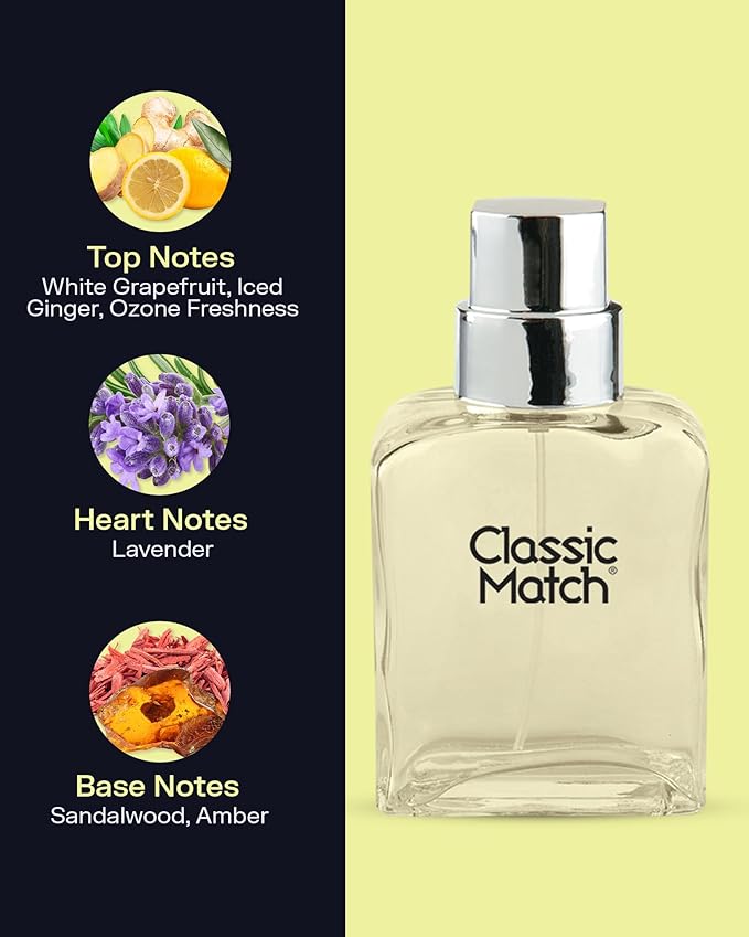 PB ParfumsBelcam Classic Match CM Eau De Toilette Spray, Fresh and Elegant Fragrance for Men, Woody and Floral Notes, Long-Lasting Scent, Men’s Cologne for Everyday Wear, 2.5 Fl Oz