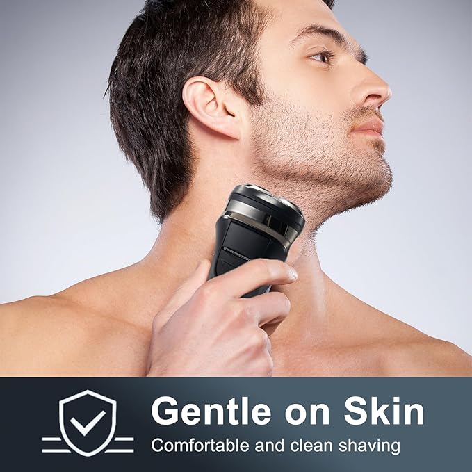 Electric Razor for Men with Pop-Up Trimmer, Rechargeable Cordless Electric Shaver, IPX6 Waterproof Wet Dry, USB-C Fast Charging