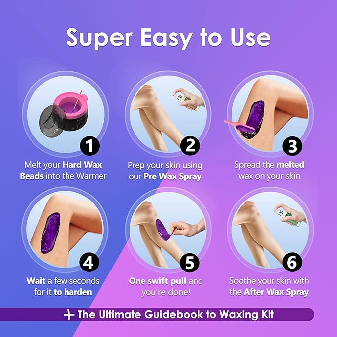 Athlete Waxing Kit – Heavy-Duty Hair Removal System for Cyclists, Swimmers & Bodybuilders – 41-Piece Grooming Set (Includes 5 Wax Packs + Pre/Post Sprays) – Painless for Coarse Back & Leg Hair
