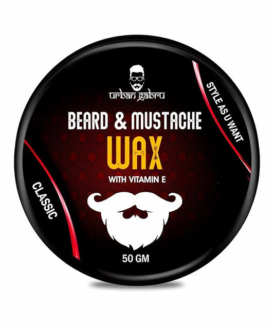 urbangabru Beard, Mustache Wax for Men – Strong Hold Mooch Styling Wax, Balm, Cream to Shape and Nourish Your Beard Contain Vitamin-E and Hemp Seed Oil (1.7 fl oz)