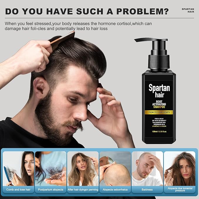 Shampoo for Men- Strengthening & Smoothing System for Thinning and Gray Hair - Adds Volume & Nourishes - Men & Women
