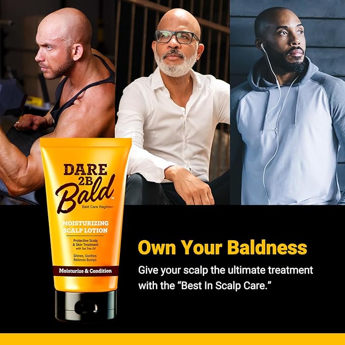 Dare 2B Bald high time Scalp Moisturizer Lotion | After Shave Lotion for Men | Bald Head Care Regime | Condition, Protect, and Treat Flaking | Razor Bump Head Moisturizer for Men | 4.75 OZ