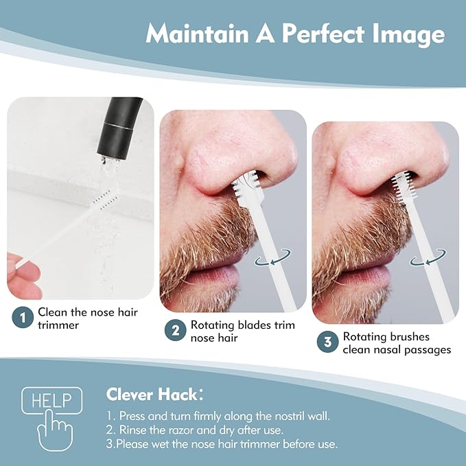 5Pcs 2-in-1 Nasal Hair Cutter, New Double Sided Nose Hair Trimmer, Portable 360° Rotating Manual Nose Trimmer for Men and Women, Pure White