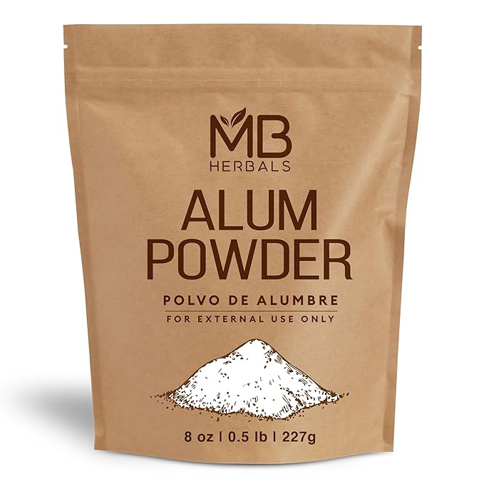 MB Herbals Alum Powder 8 oz / 0.5 lb / 227g | Deodorant | After Shave | Leather Fabric and Paper Mordant | Do Not Ingest | External Use Only